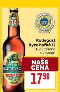 Pivo světlý ležák 12° Ryze hořká Radegast