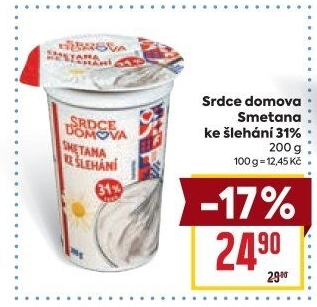 Smetana ke šlehání 31% Srdce domova