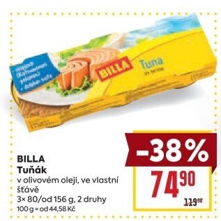 Tuňák v oleji Billa