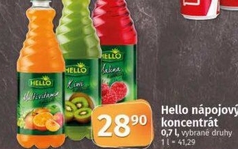 Nápojový koncentrát Hello