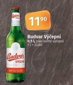 Pivo světlé výčepní Budweiser Budvar