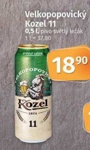 Pivo světlý ležák 11° Medium Velkopopovický Kozel