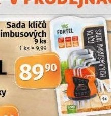 Sada imbusových klíčů Fortel
