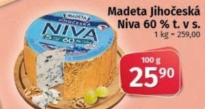 Sýr Niva Jihočeská 60% Madeta