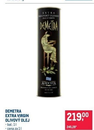Olivový olej extra panenský Demetra Agrocreta
