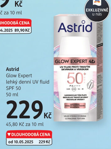 Pleťový Fluid Glow Expert SPF 50 Astrid