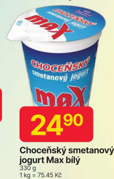Jogurt smetanový max bílý Choceňský