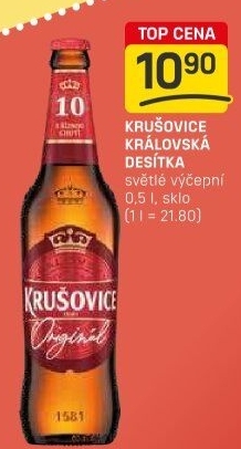 Pivo světlé výčepní Originál Královská 10° Krušovice