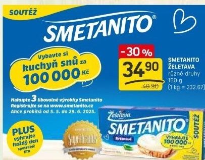 Sýr tavený Smetanito Želetava
