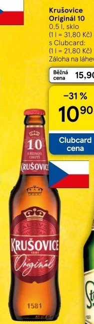 Pivo světlé výčepní Originál Královská 10° Krušovice