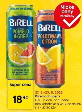 Nealkoholické pivo ochucené Birell