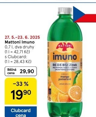 Ochucená voda Mattoni Imuno