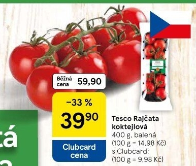 Rajčata koktejlová Tesco