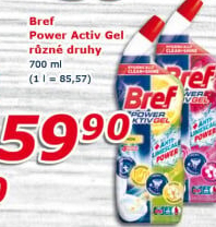 Čistič WC gelový Power Aktiv Gel Bref