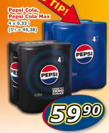 Limonáda bez kalorií Max Pepsi