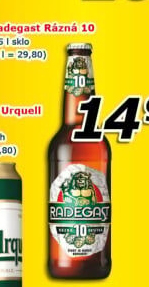 Pivo světlé výčepní Rázná 10° Radegast