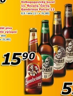 Pivo světlý ležák 11° Medium Velkopopovický Kozel