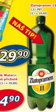 Pivo světlý ležák 11° Zlatopramen