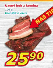 Uzený bok z komína Uzenářství Vávra