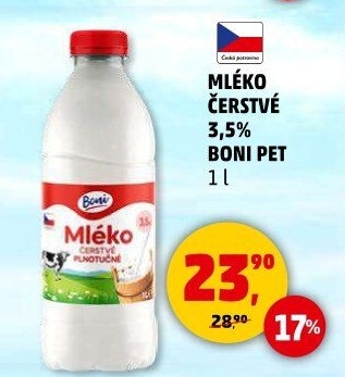 Mléko čerstvé Boni - 3,5% plnotučné