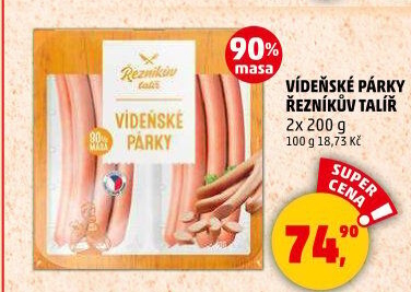 Párky vídeňské Řezníkův talíř