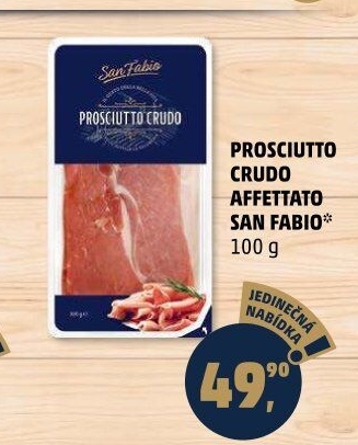 Šunka Prosciutto Crudo Affettato San Fabio