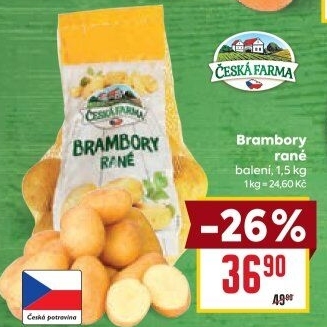 Brambory konzumní rané Česká farma