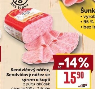Nářez sendvičový se sýrem a kapií Váhala