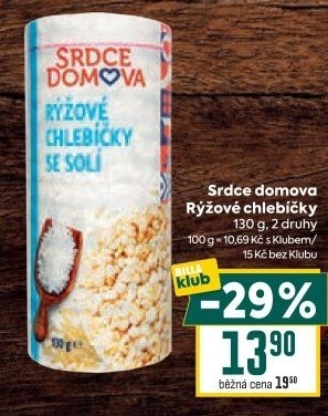 Rýžové chlebíčky Srdce Domova