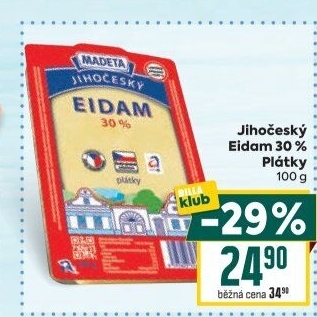 Sýr Eidam Jihočeský 30% Madeta