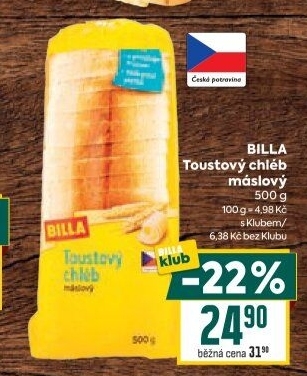 Toustový chléb Billa