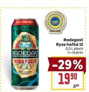 Pivo světlý ležák 12° Ryze hořká Radegast