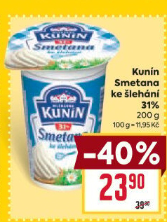 Smetana ke šlehání Mlékárna Kunín 31%