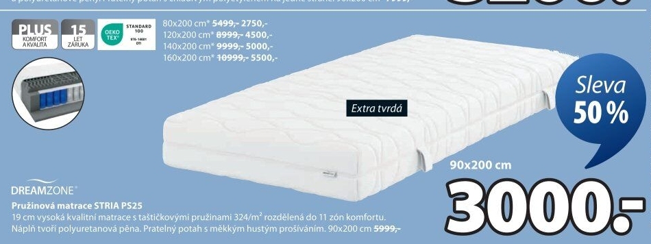 Pružinová matrace Plus Dreamzone