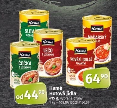 Hotová jídla Hamé - konzerva