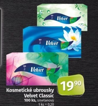 Kapesníčky papírové Velvet - box