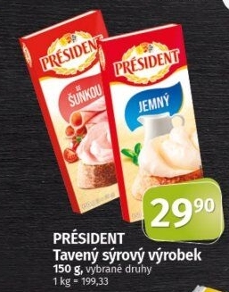 Tavené sýry Président