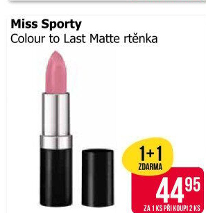 Rtěnka Colour to Last Miss Sporty