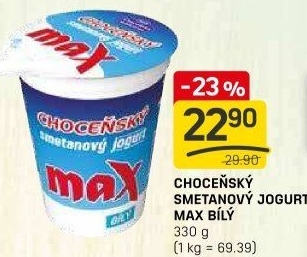 Jogurt smetanový max bílý Choceňský