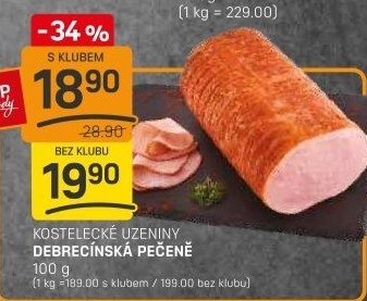 Pečeně debrecínská Kostelecké uzeniny