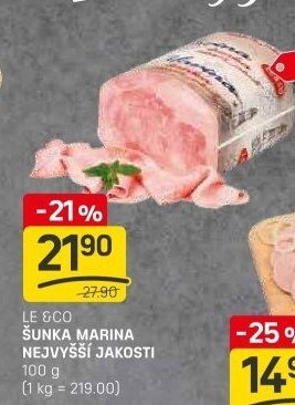Šunka Marina nejvyšší jakosti LE&amp