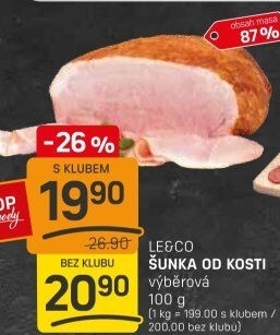 Šunka od kosti výběrová LE&amp