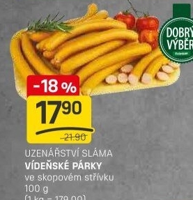 Vídeňské párky Premium Dobrý Výběr
