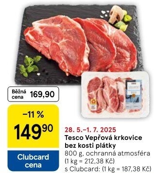 Vepřová krkovice bez kosti Tesco