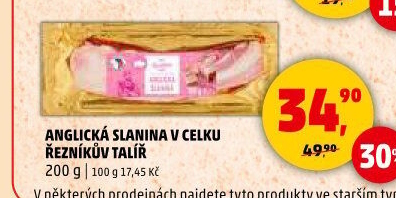 Anglická slanina Řezníkův talíř