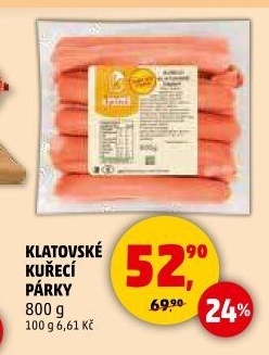 Kuřecí klatovské párky DZ Klatovy