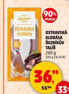 Ostravská klobása Řezníkův talíř