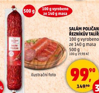 Salám Poličan Řezníkův talíř