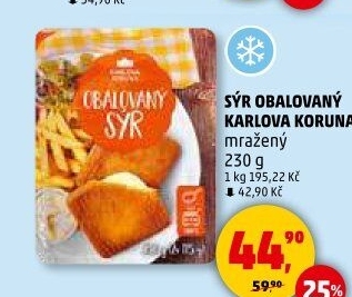 Sýr obalovaný mražený Karlova Koruna