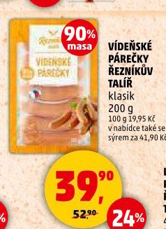 Vídeňské párečky Řezníkův talíř